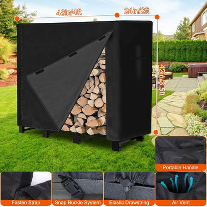 420D Oxford Fabric Firewood Rectangular Log Rack Cover DailySale