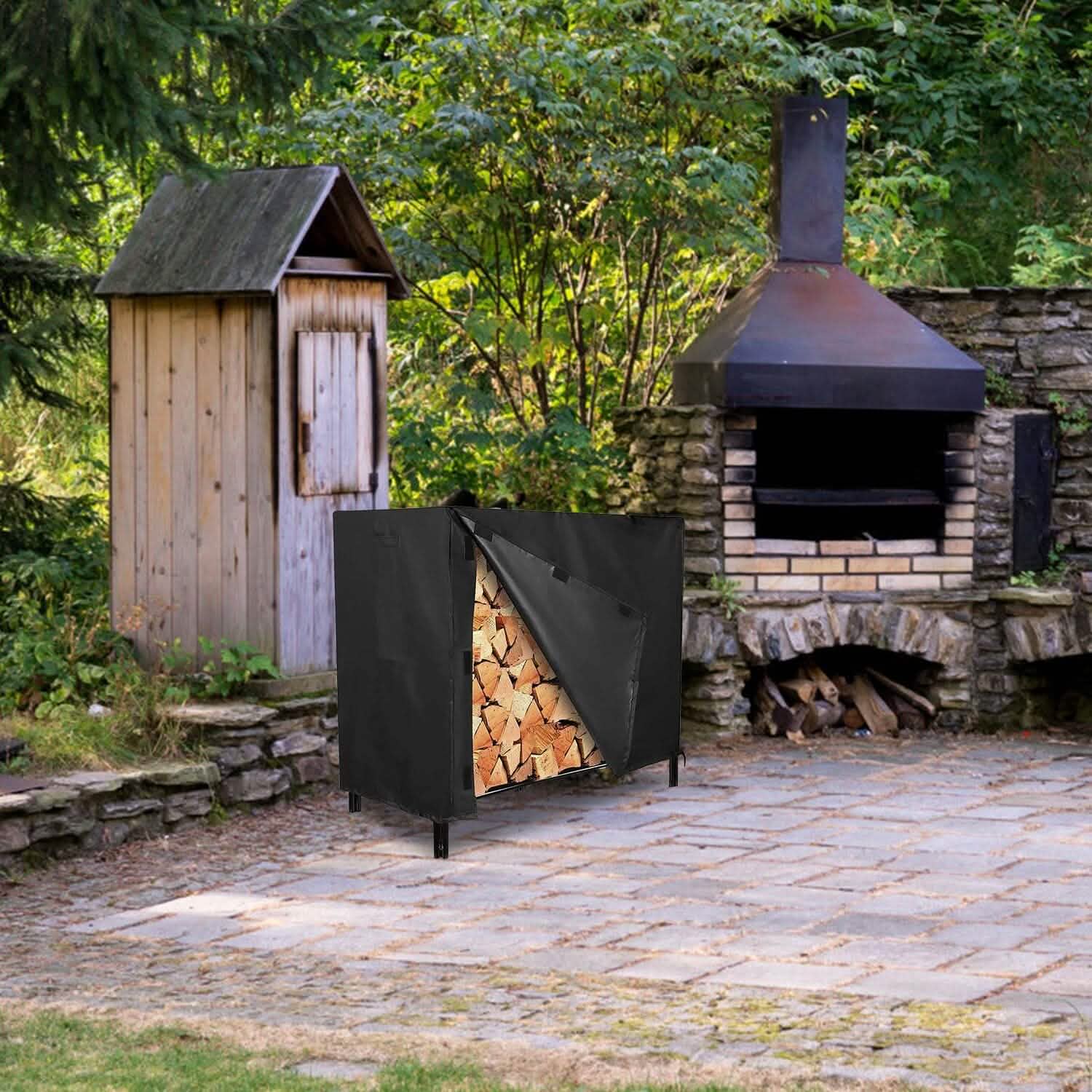 420D Oxford Fabric Firewood Rectangular Log Rack Cover DailySale