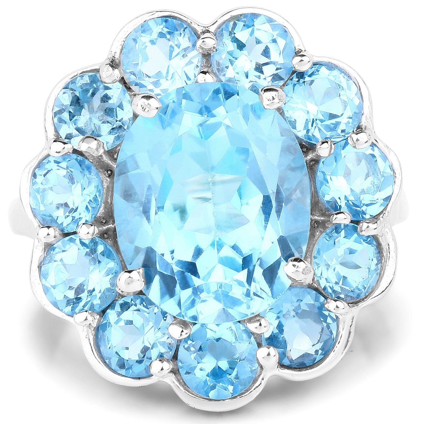8.77 Carat Genuine Swiss Blue Topaz .925 Sterling Silver Ring Bids.com
