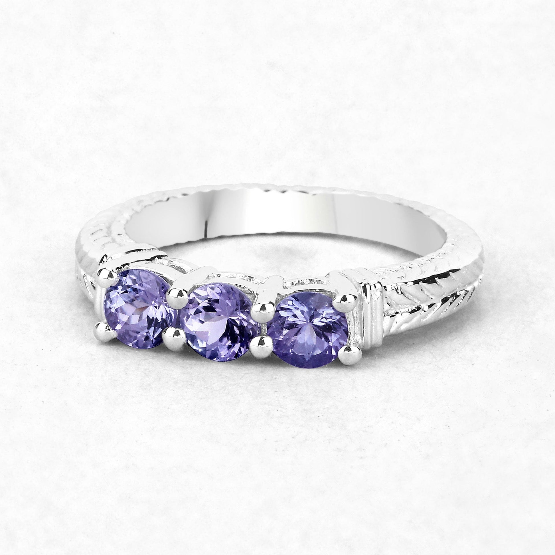 1.11 Carat Genuine Tanzanite .925 Sterling Silver Ring Bids.com
