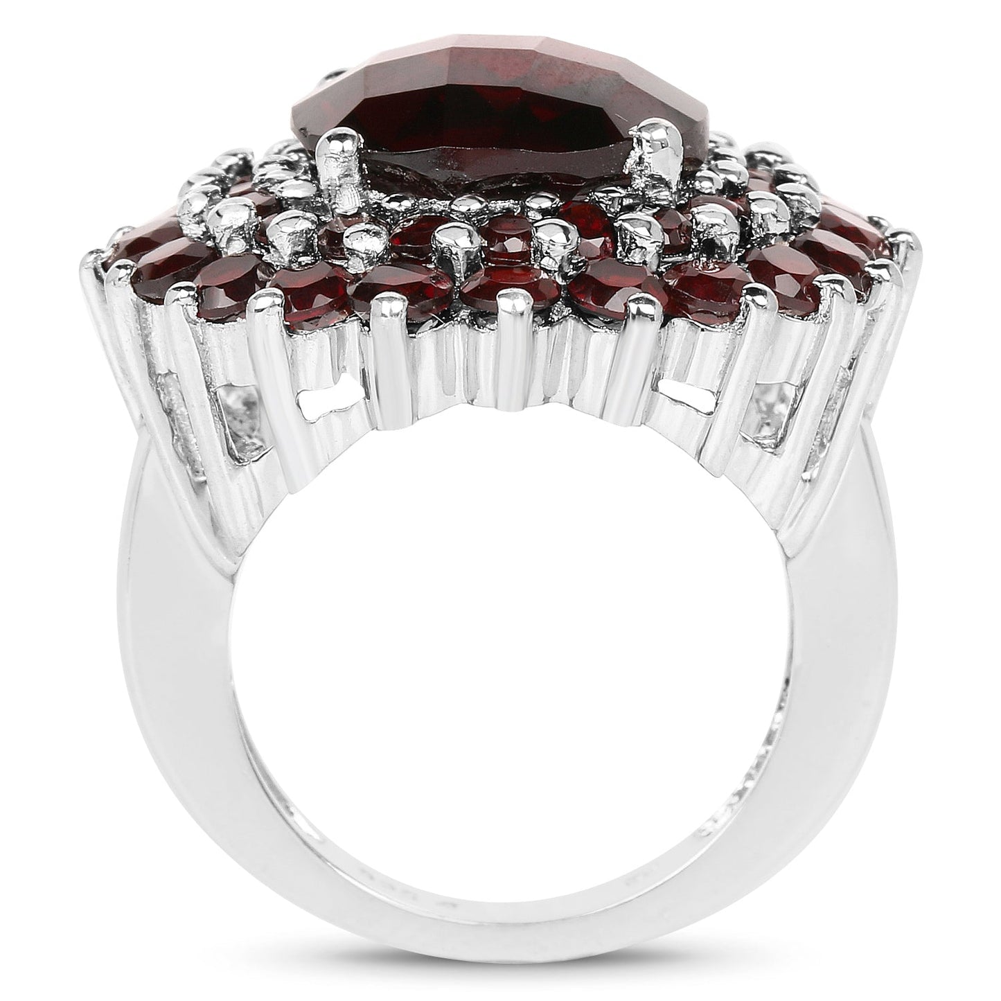9.90 Carat Genuine Garnet .925 Sterling Silver Ring Bids.com