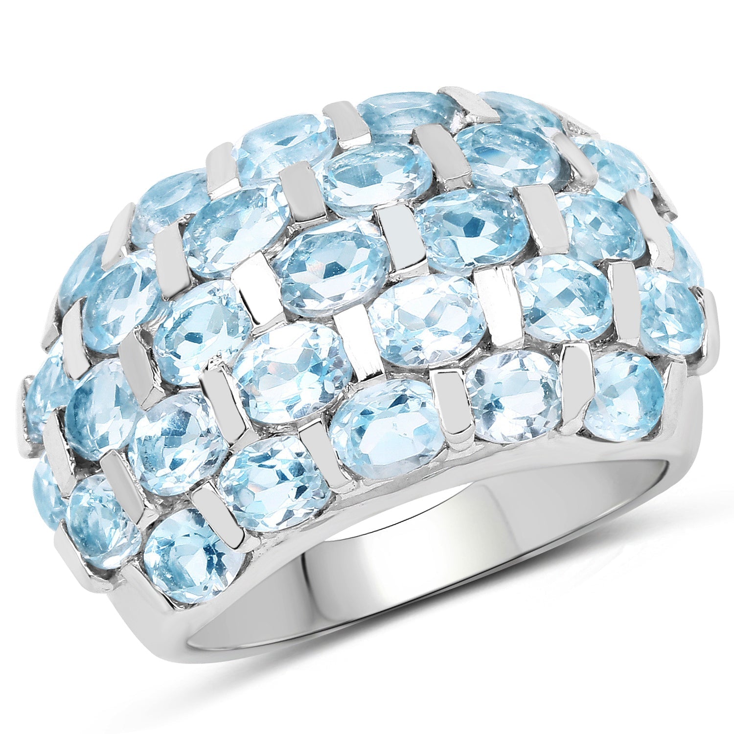 5.51 Carat Genuine Blue Topaz .925 Sterling Silver Ring Bids.com