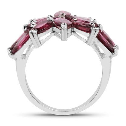 7.80 Carat Genuine Rhodolite .925 Sterling Silver Ring Bids.com