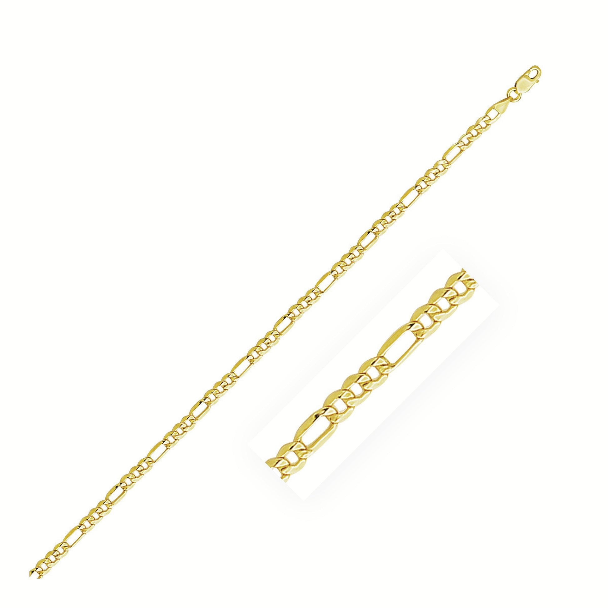 2.8mm 10k Yellow Gold Lite Figaro Chain Bids.com