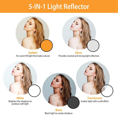 42.5" 5 In 1 Photography Round Light Collapsible Reflector DailySale