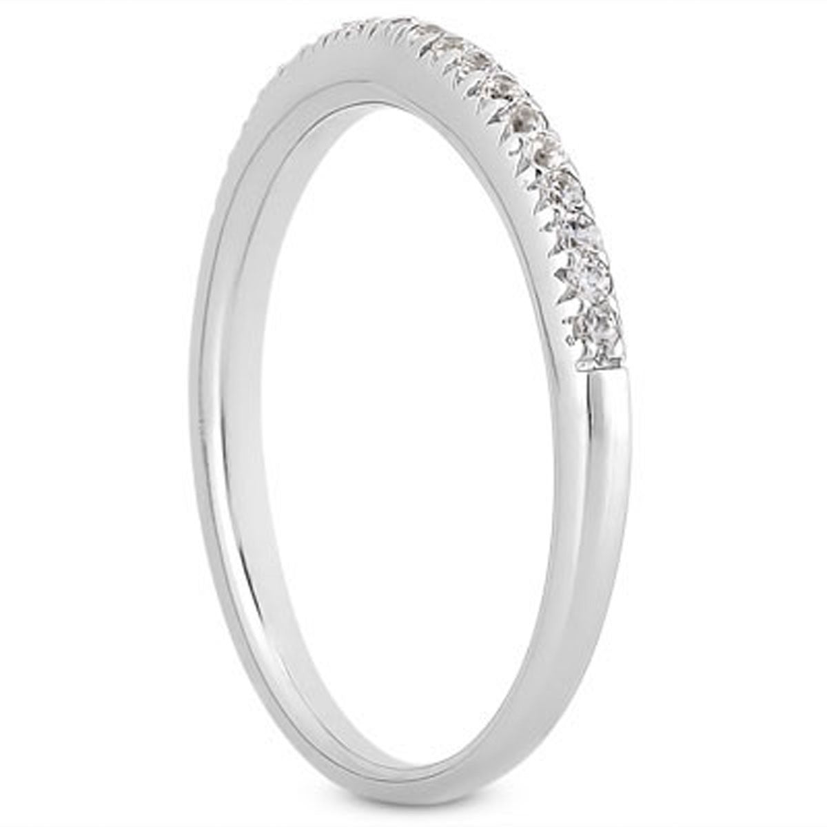 14k White Gold Fancy Engraved Pave Diamond Wedding Ring Band Bids.com