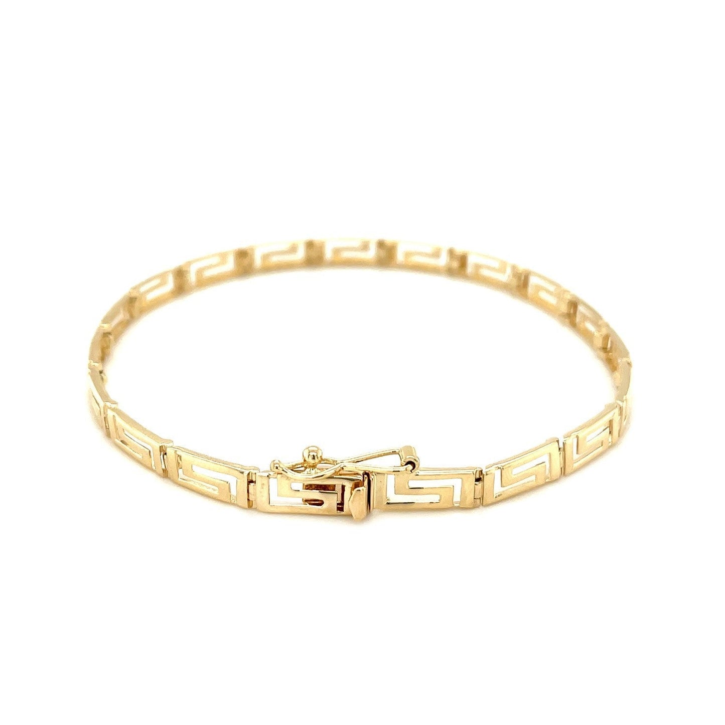 14k Yellow Gold Greek Fret Design Fancy Bracelet Bids.com