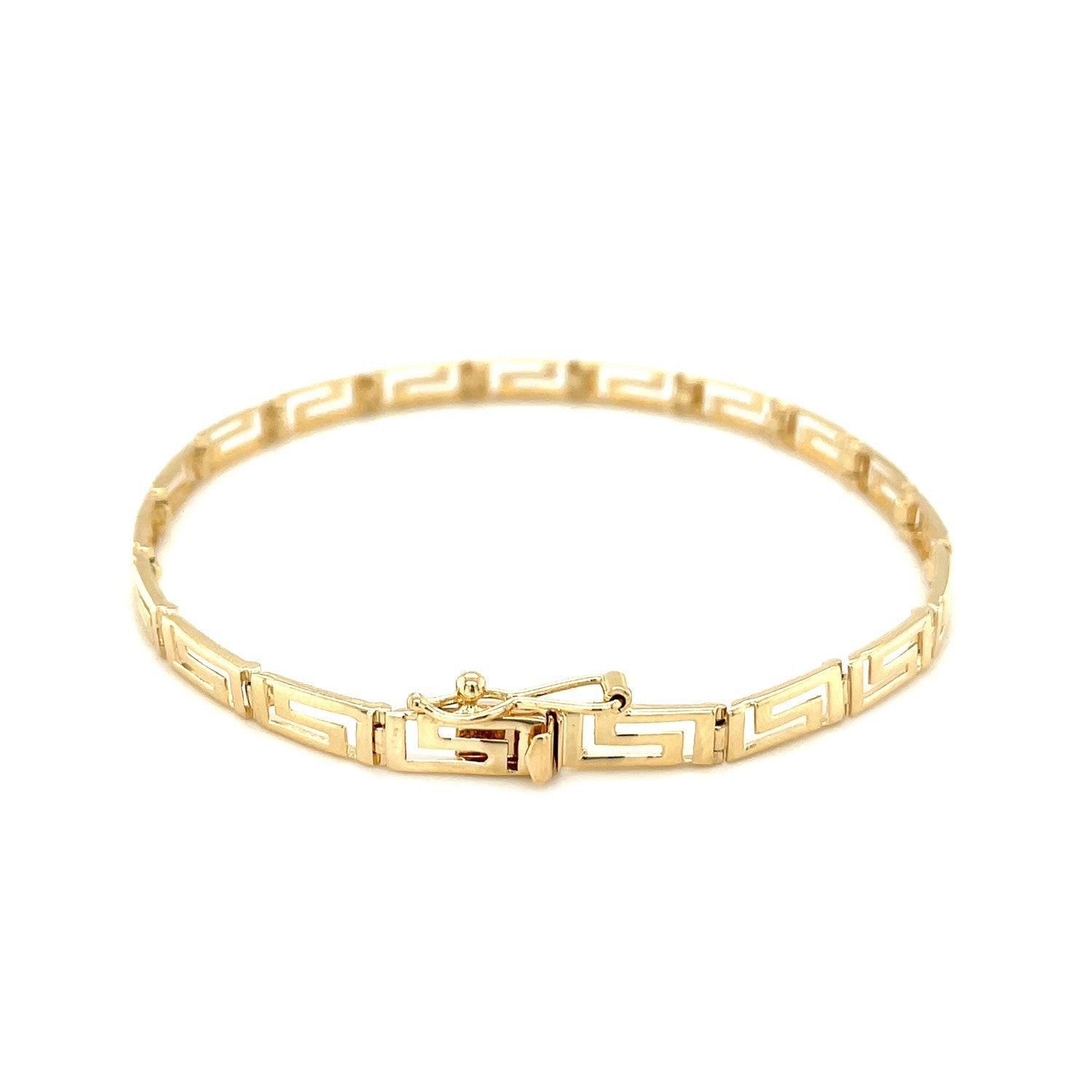 14k Yellow Gold Greek Fret Design Fancy Bracelet Bids.com