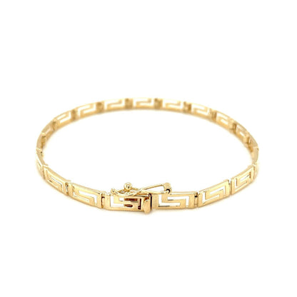 14k Yellow Gold Greek Fret Design Fancy Bracelet Bids.com