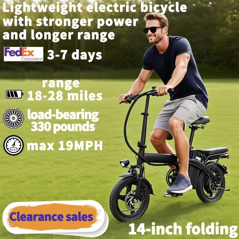 14" Folding Electric Bike 48V Lightweight E-Bike 330LB Load 19MPH 28-Mile Range DailySale