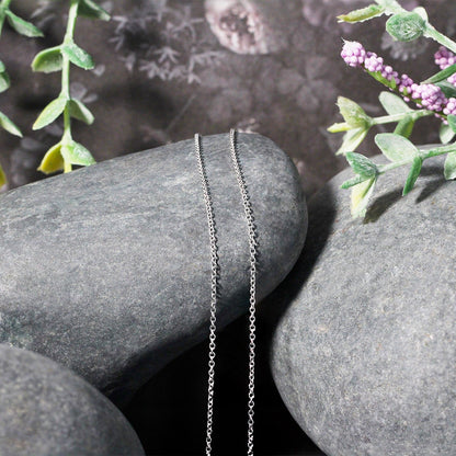 14k White Gold Round Cable Link Chain 1.1mm Bids.com