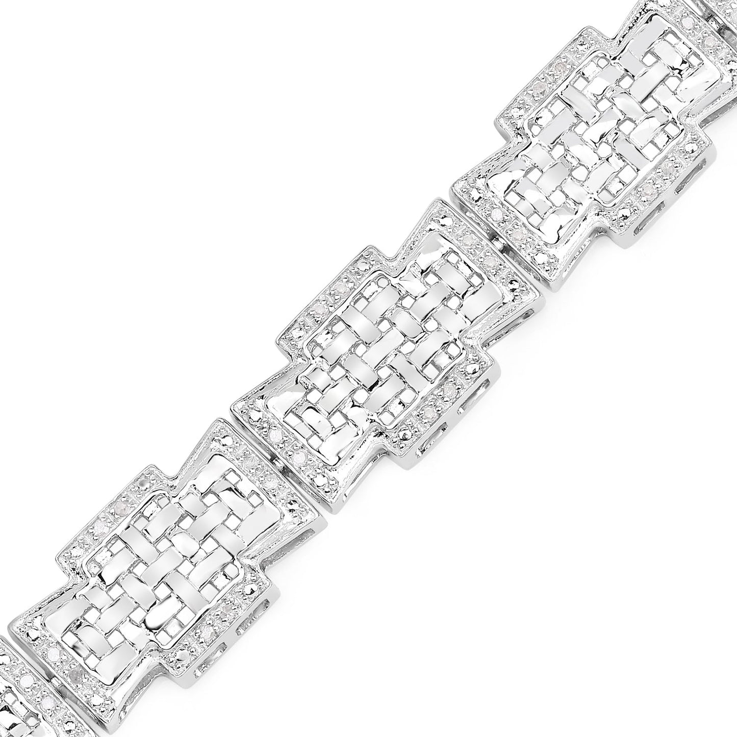 0.48 Carat Genuine White Diamond .925 Sterling Silver Bracelet Bids.com