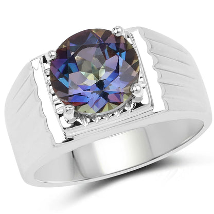 4.75 Carat Genuine Mystic Topaz .925 Sterling Silver Ring Bids.com