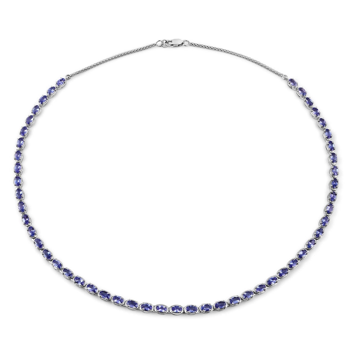 10.00 Carat Genuine Tanzanite .925 Sterling Silver Necklace Bids.com