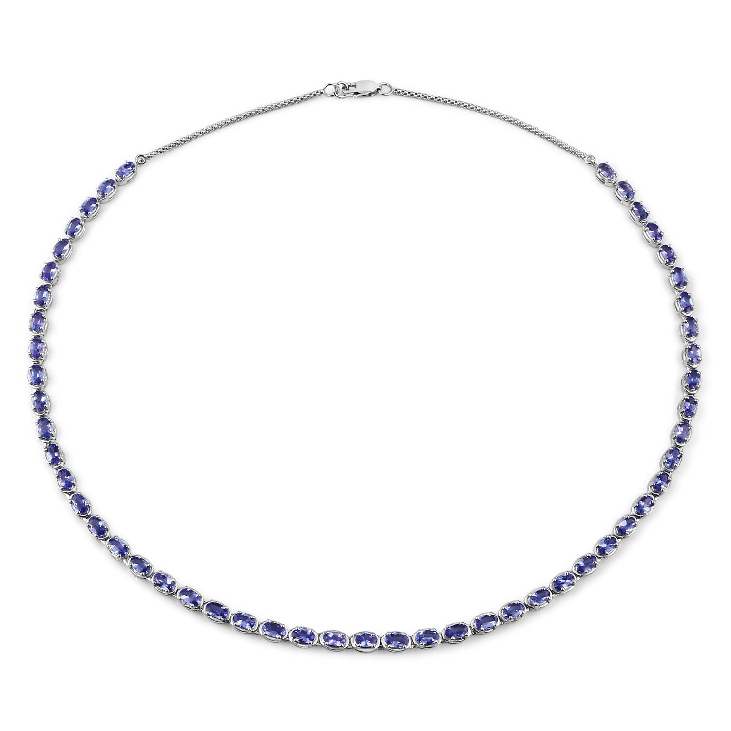 10.00 Carat Genuine Tanzanite .925 Sterling Silver Necklace Bids.com