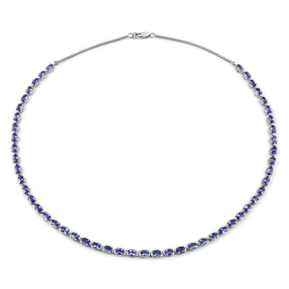 10.00 Carat Genuine Tanzanite .925 Sterling Silver Necklace Bids.com