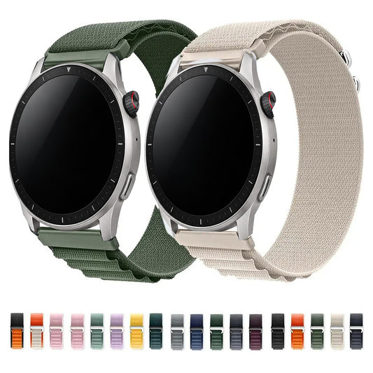 Amazfit Balance, GTR, GTS & Bip Alpine Nylon Loop Band, 18 Colors BandsCo Straps