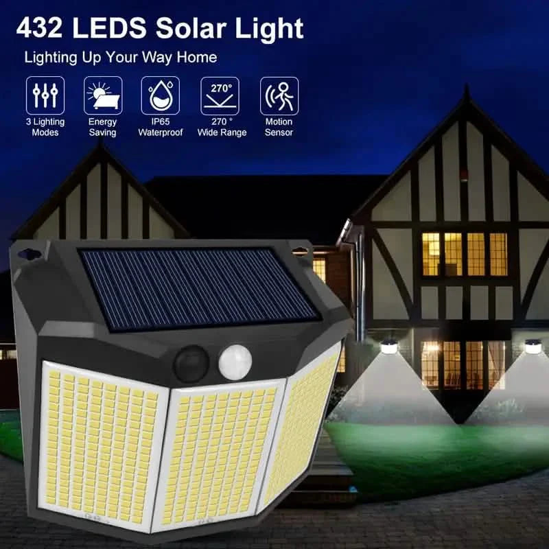 432 LED Solar Garden Wall Lights DailySale