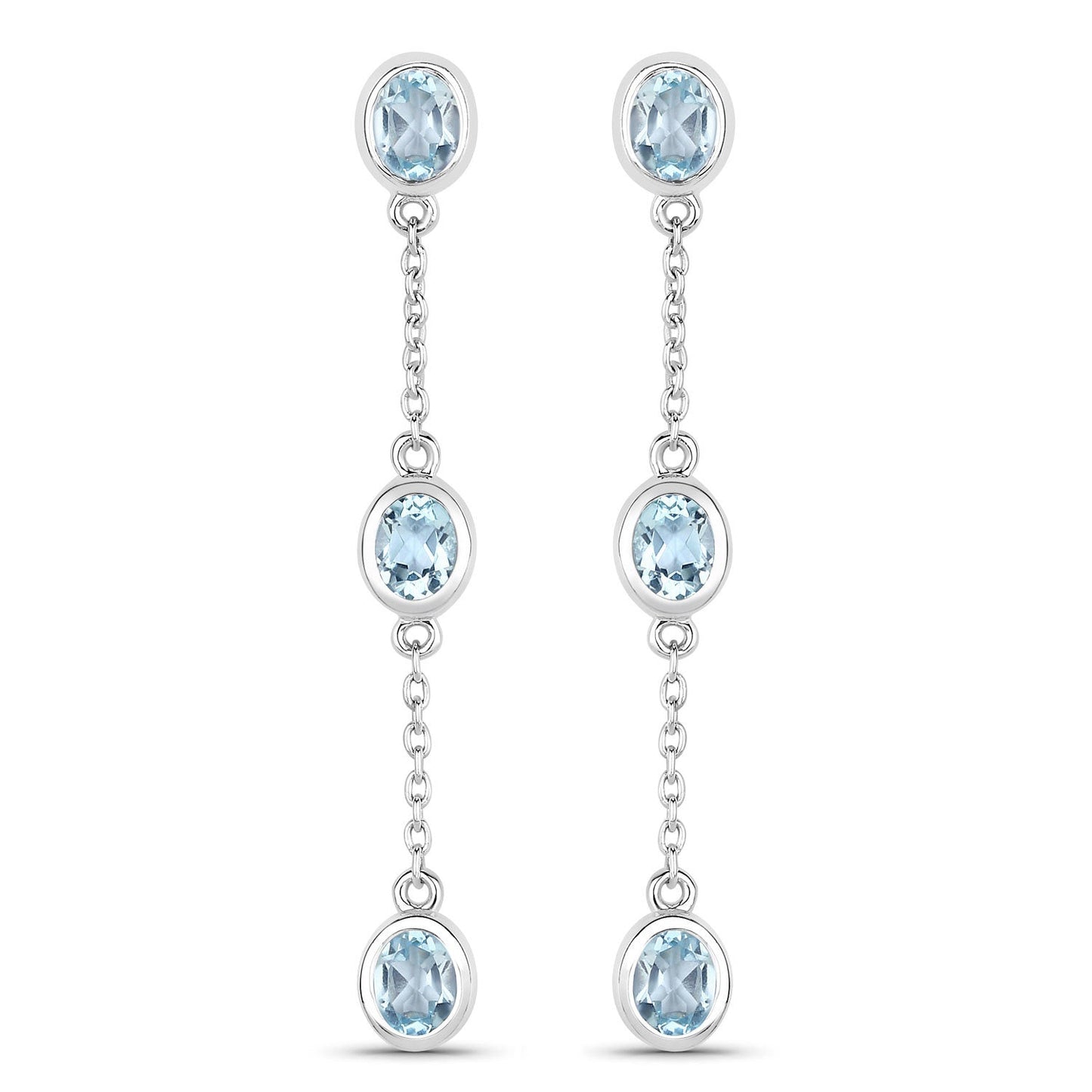 2.16 Carat Genuine Blue Topaz .925 Sterling Silver Earrings Bids.com
