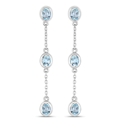 2.16 Carat Genuine Blue Topaz .925 Sterling Silver Earrings Bids.com
