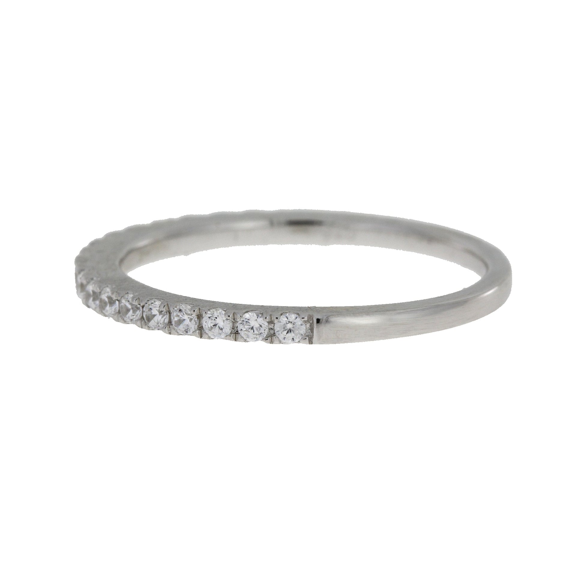 Cubic Zirconium Wedding Band Ring Sterling Silver Bids.com