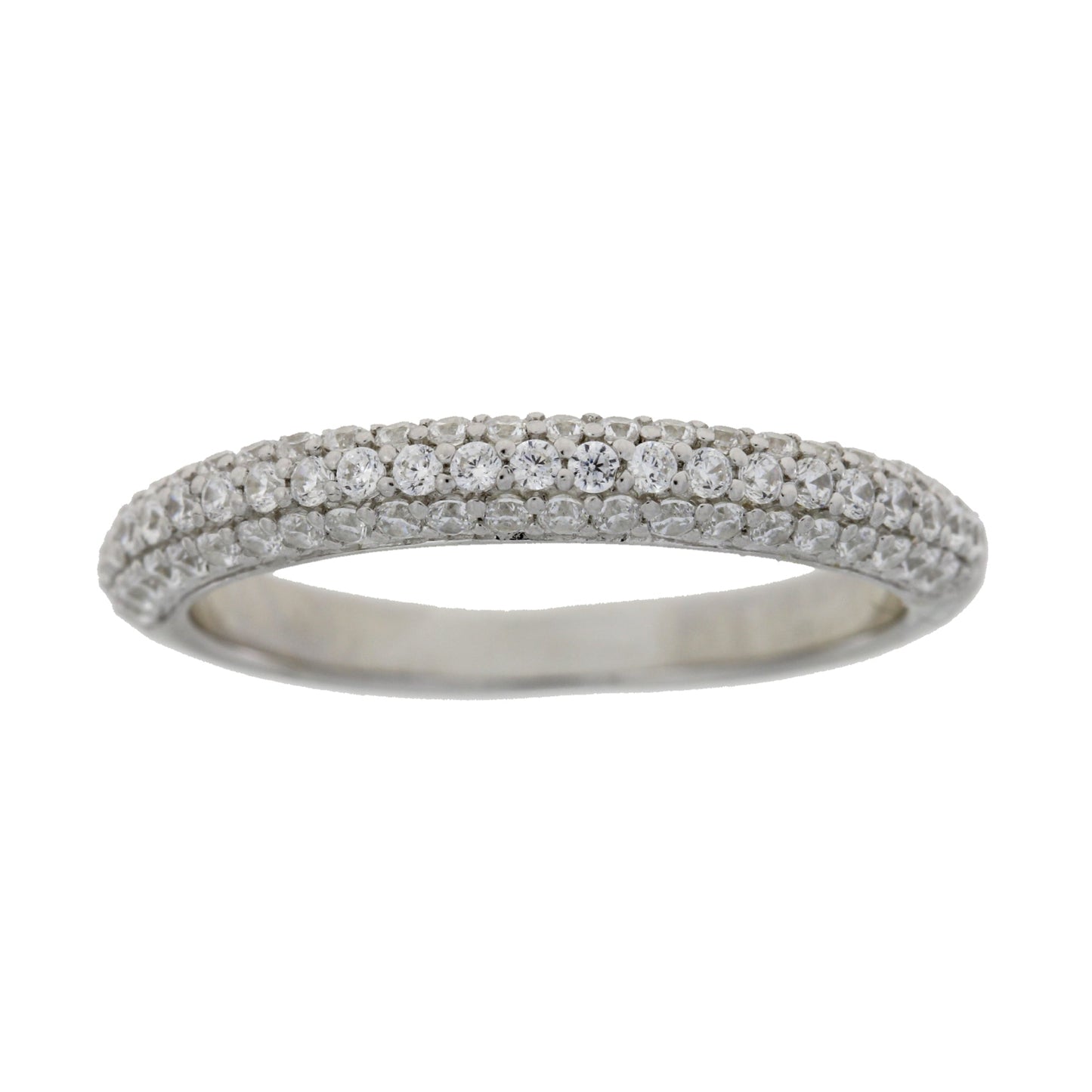 Cubic Zirconium Wedding Band Ring Sterling Silver Bids.com