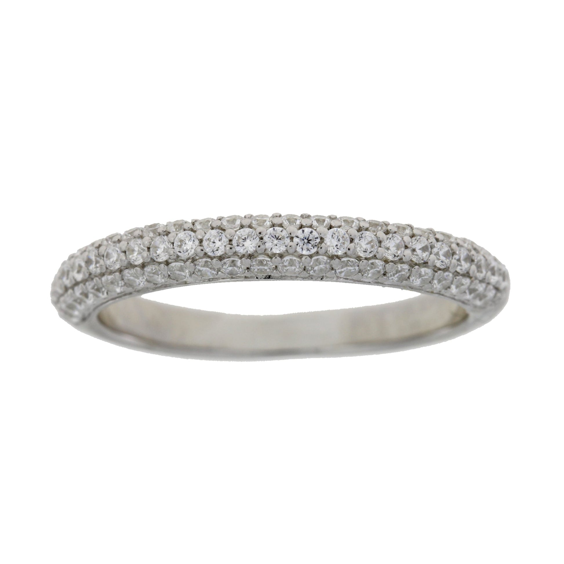 Cubic Zirconium Wedding Band Ring Sterling Silver Bids.com