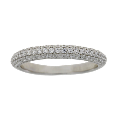 Cubic Zirconium Wedding Band Ring Sterling Silver Bids.com