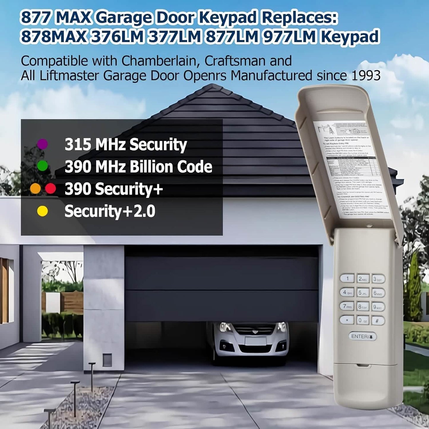 Garage Door Opener Remote – Wireless Keyless Replacement DailySale