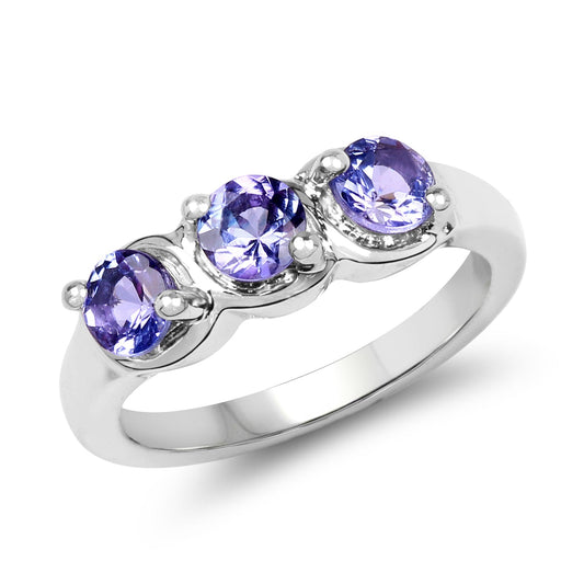 1.05 Carat Genuine Tanzanite .925 Sterling Silver Ring Bids.com