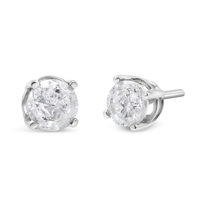 14K White Gold 3/4 Cttw Lab Grown Diamond 4-Prong Classic Stud Earrings (F-G Color, VS2-SI1 Clarity) Bids.com