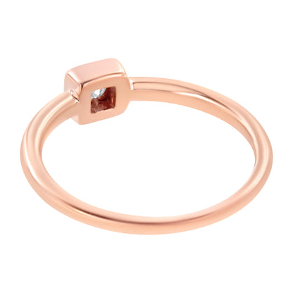 14K Rose Gold Plated .925 Sterling Silver 1/20 cttw Miracle Set Diamond Promise Ring (J-K Color, I1-I2 Clarity) - Size 6 Bids.com