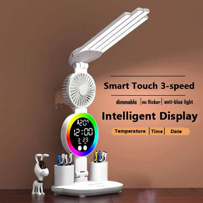 Smart Touch LED Desk Lamp – USB Powered, Dual Head, Dimmable, Color Changing DailySale