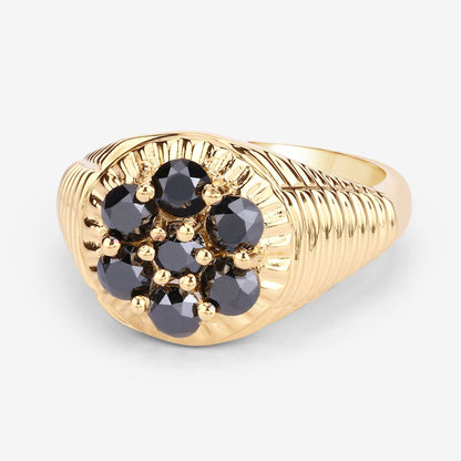 0.91 Carat Genuine Black Diamond .925 Sterling Silver Ring Bids.com
