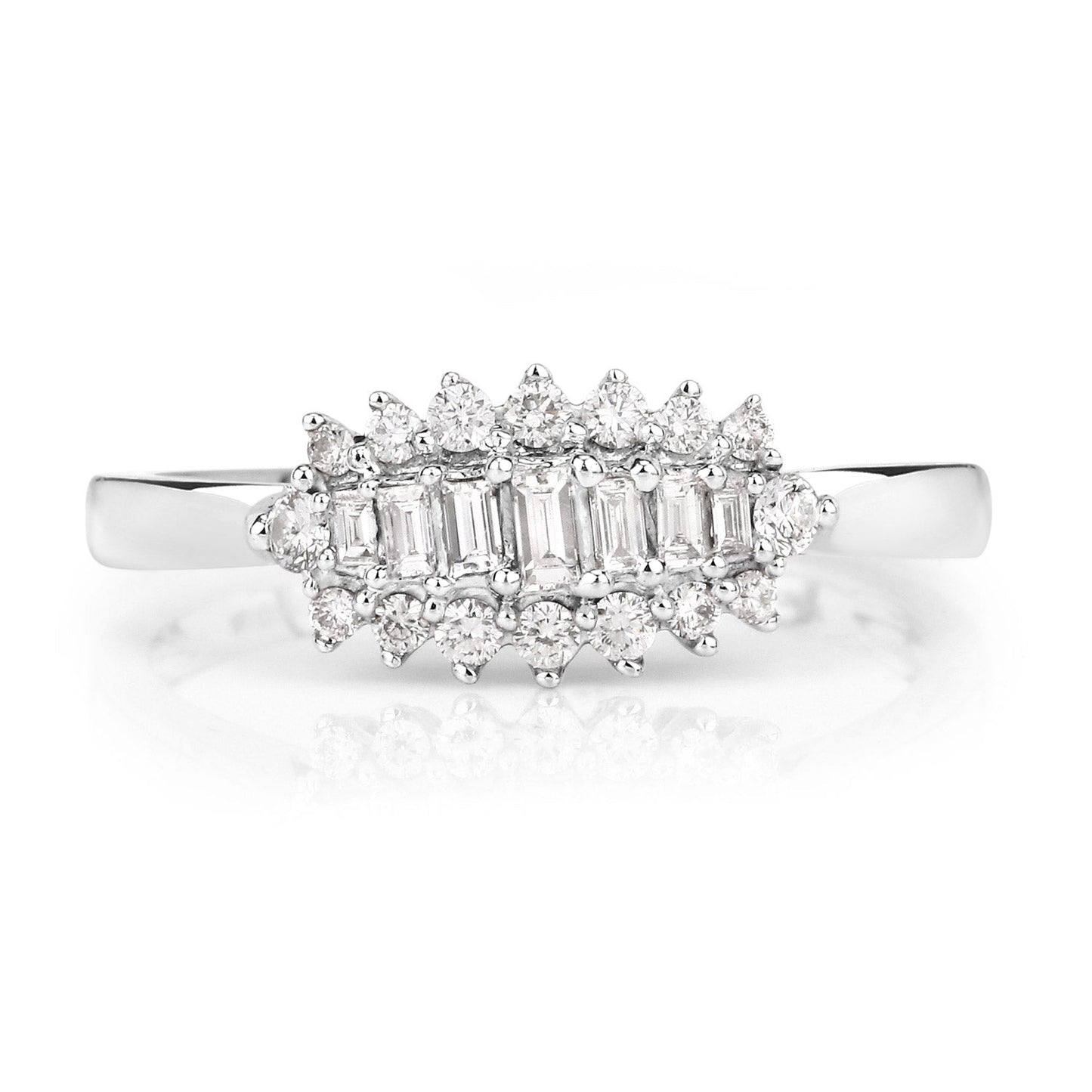 0.37 Carat Genuine White Diamond 14K White Gold Ring (E-F Color, VS-SI Clarity) Bids.com