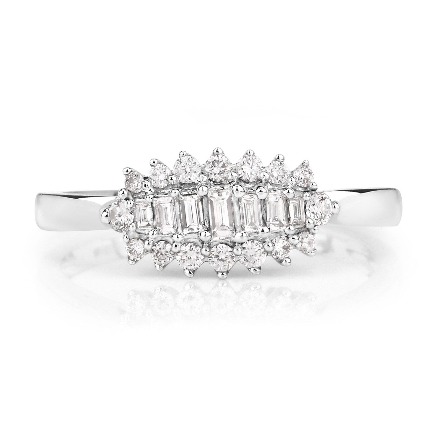 0.37 Carat Genuine White Diamond 14K White Gold Ring (E-F Color, VS-SI Clarity) Bids.com