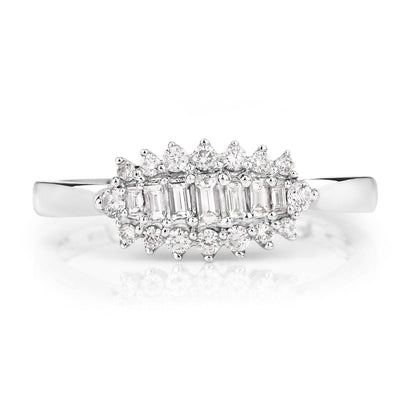 0.37 Carat Genuine White Diamond 14K White Gold Ring (E-F Color, VS-SI Clarity) Bids.com