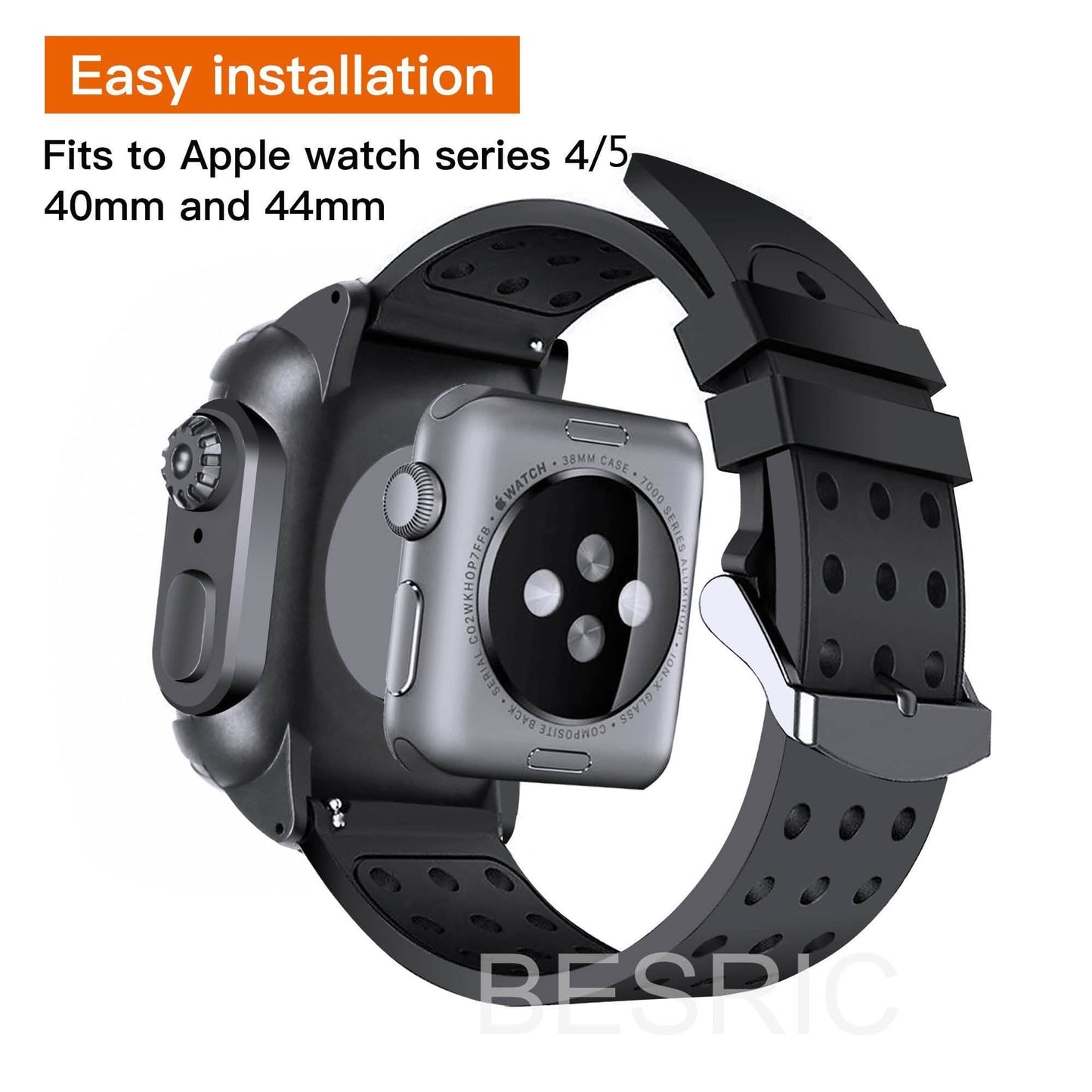 44 MM Full Cover Clear Case Screen Protector with Bands for Apple iWatch 4 and 5 DailySale