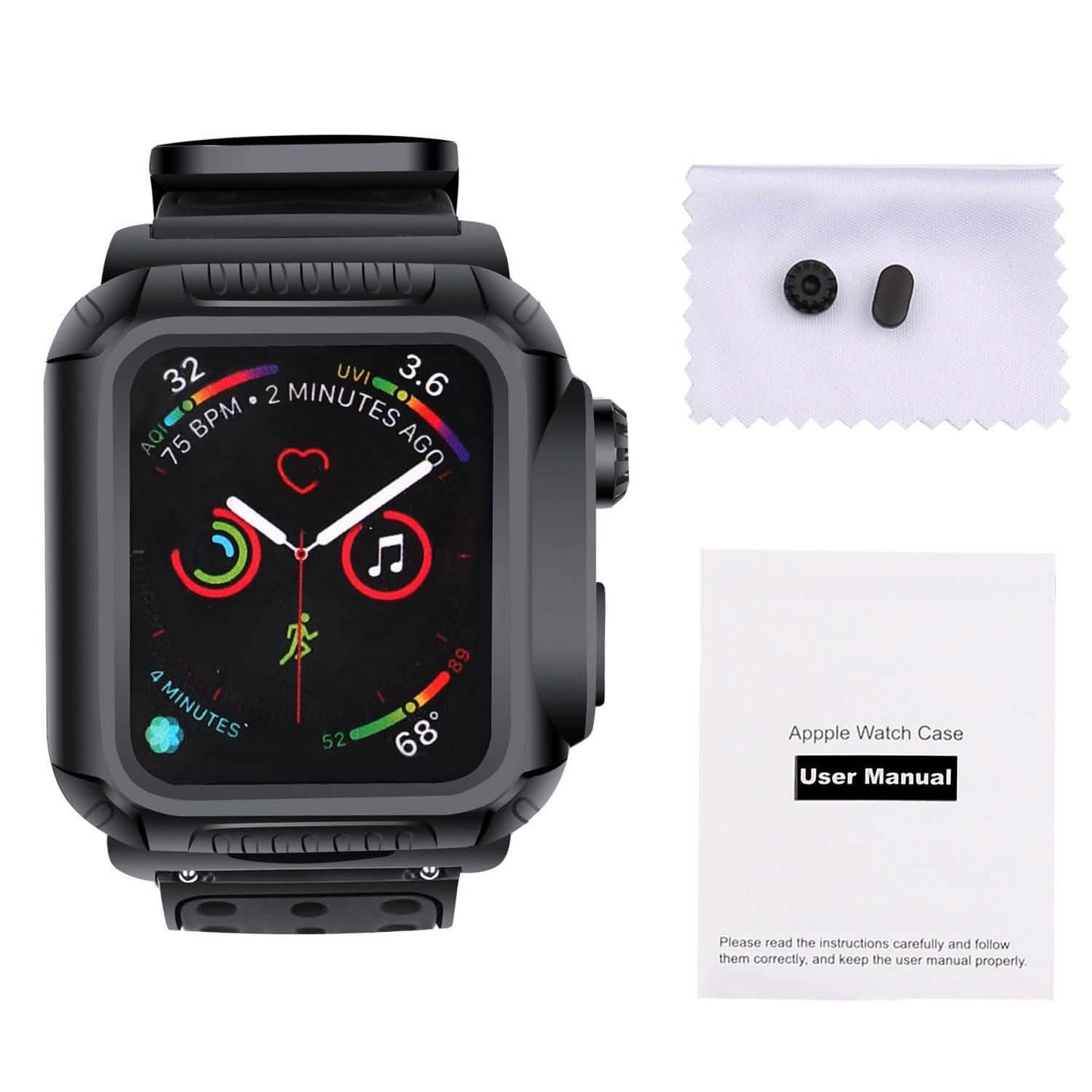 44 MM Full Cover Clear Case Screen Protector with Bands for Apple iWatch 4 and 5 DailySale