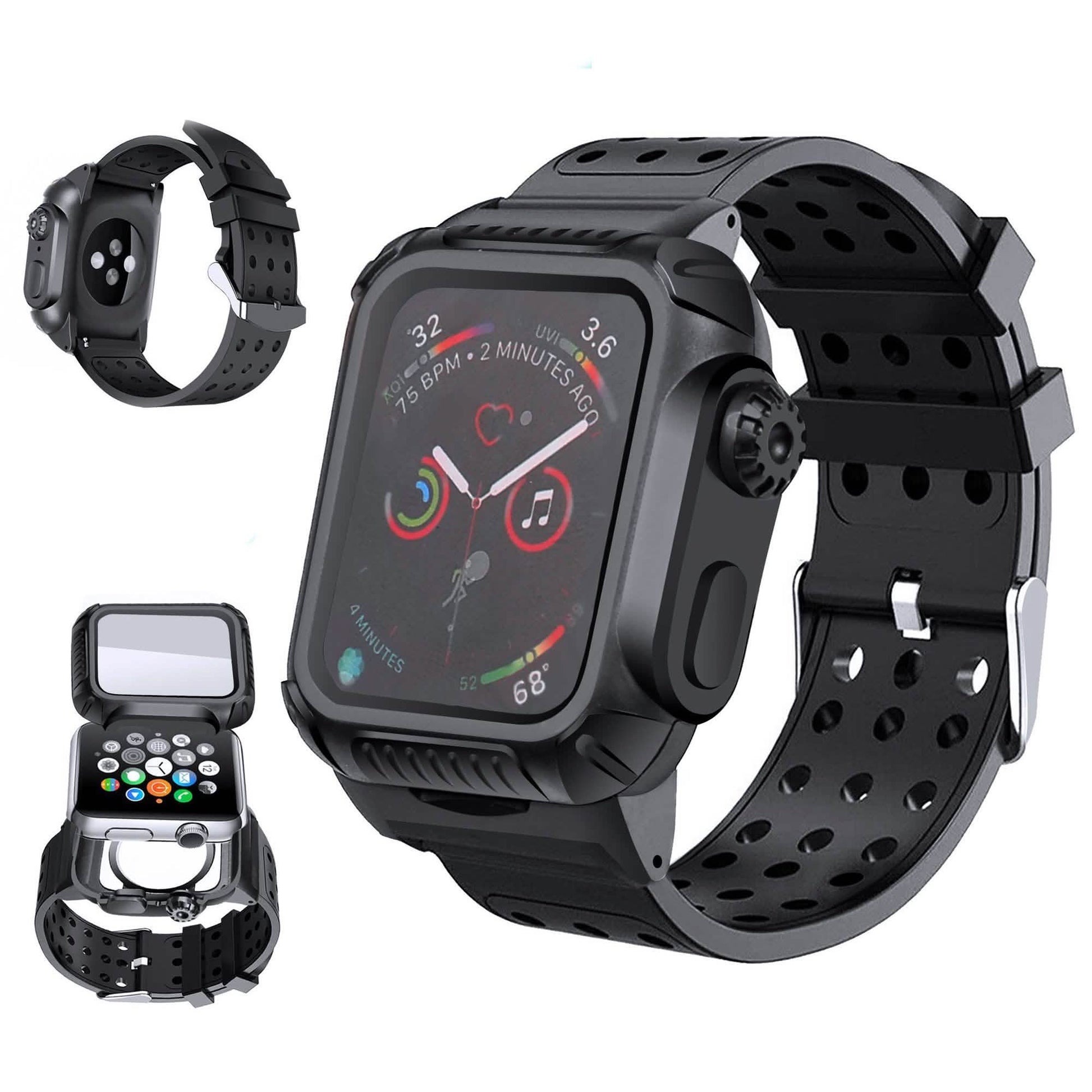 44 MM Full Cover Clear Case Screen Protector with Bands for Apple iWatch 4 and 5 DailySale