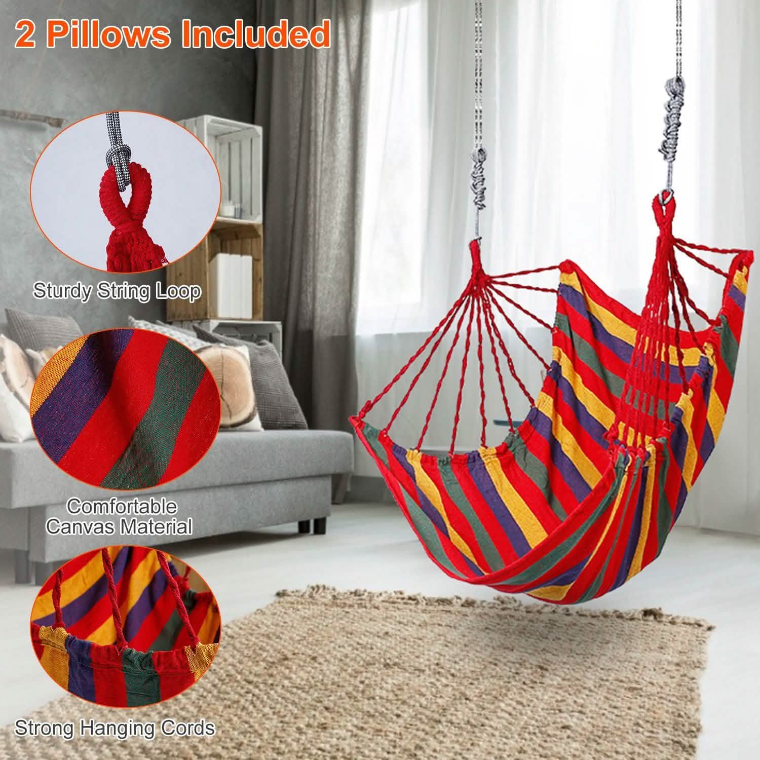 440lbs Hanging Hammock with 2 Pillows DailySale