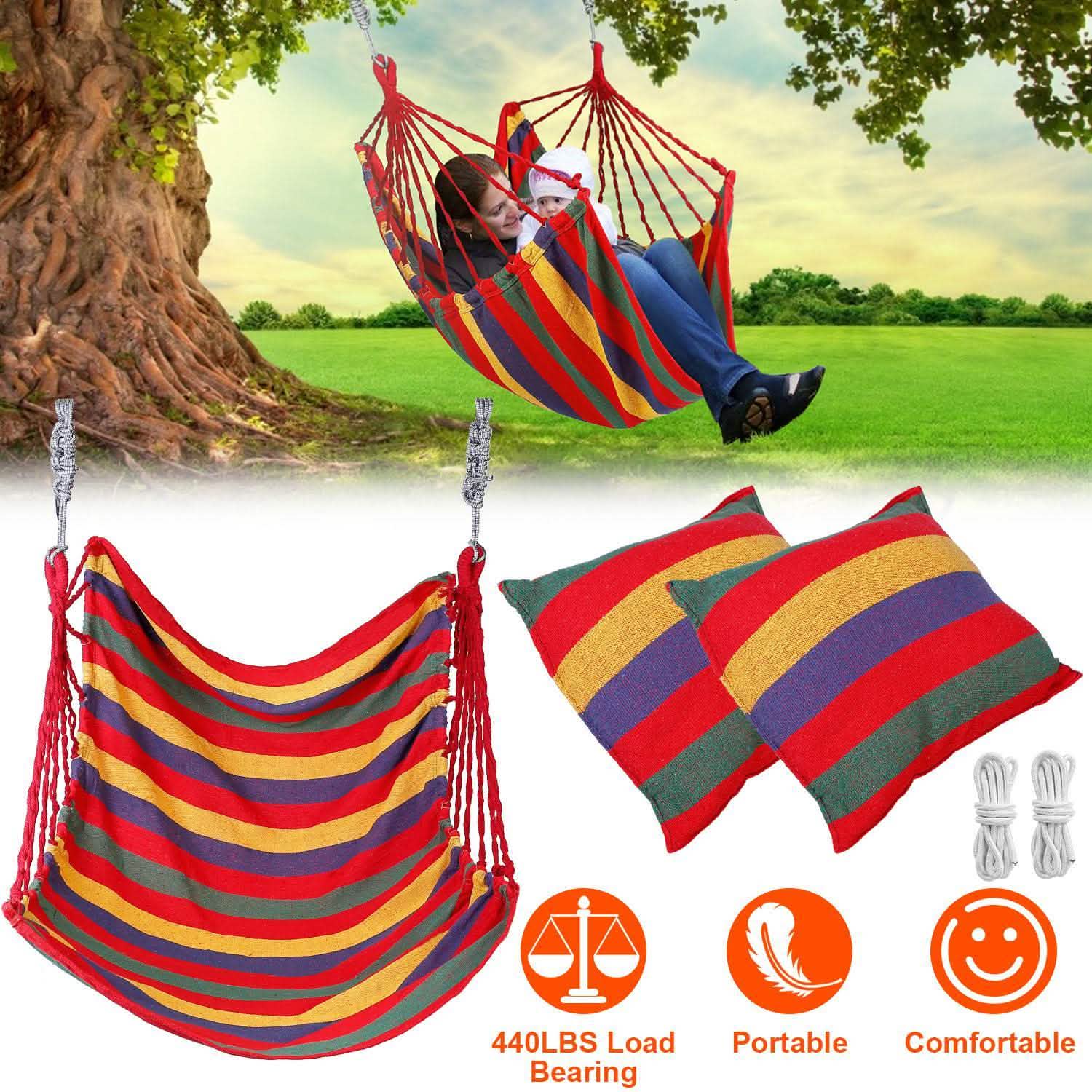 440lbs Hanging Hammock with 2 Pillows DailySale