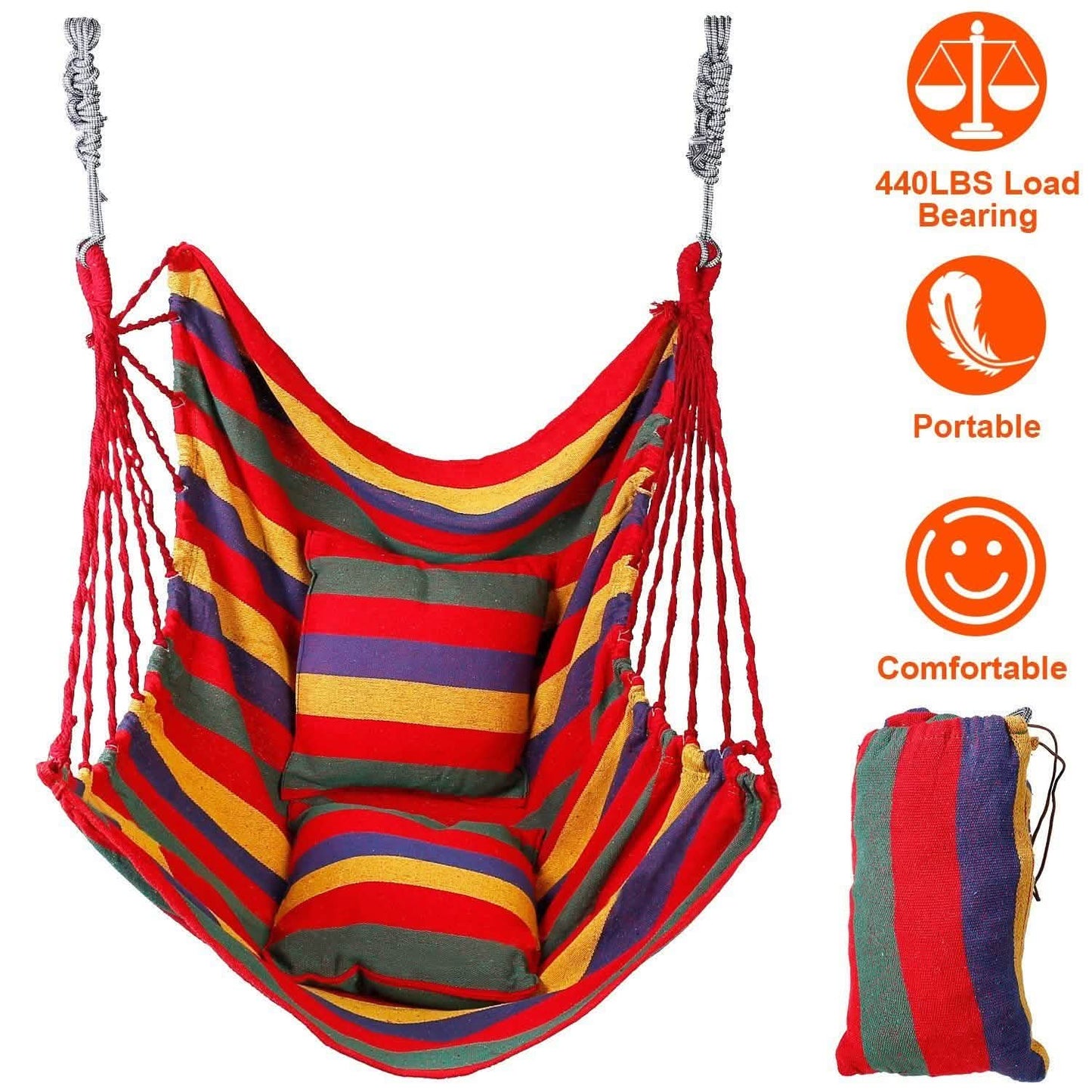 440lbs Hanging Hammock with 2 Pillows DailySale