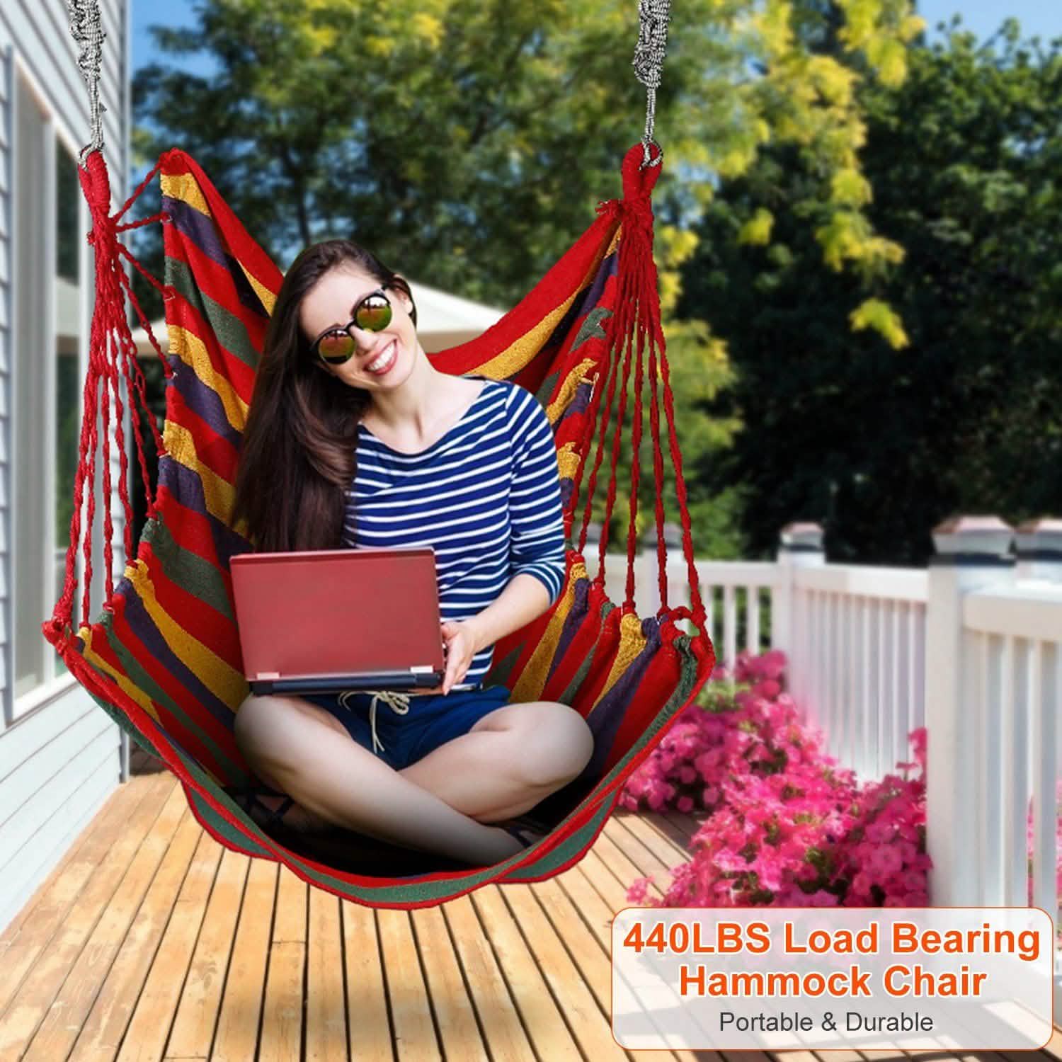 440lbs Hanging Hammock with 2 Pillows DailySale