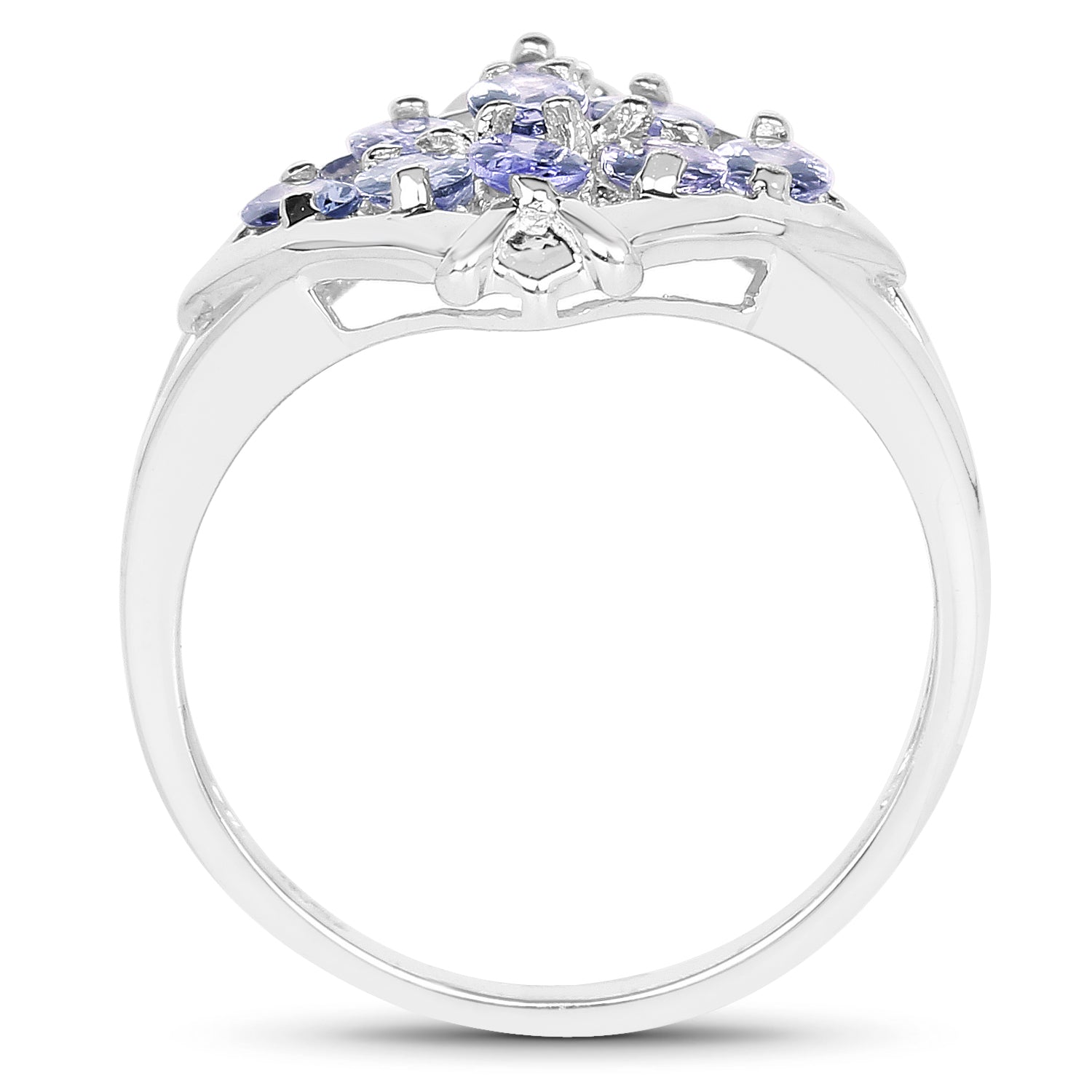 1.53 Carat Genuine Tanzanite .925 Sterling Silver Ring Bids.com
