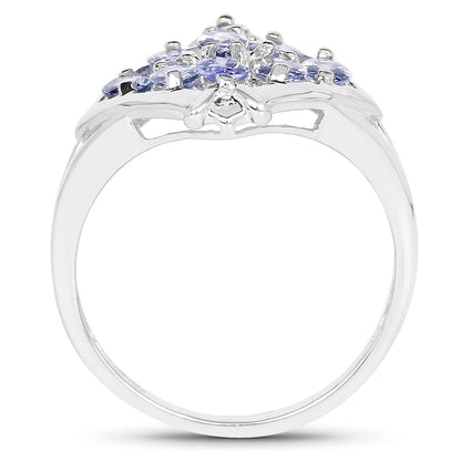 1.53 Carat Genuine Tanzanite .925 Sterling Silver Ring Bids.com
