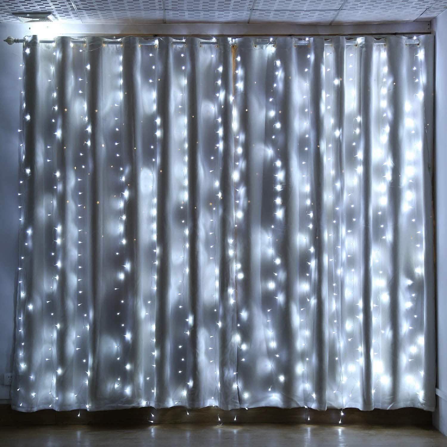 448 LED 6.6 x 19.6 Ft. LED Curtain Lights with 8 Light Modes and Memory Function DailySale