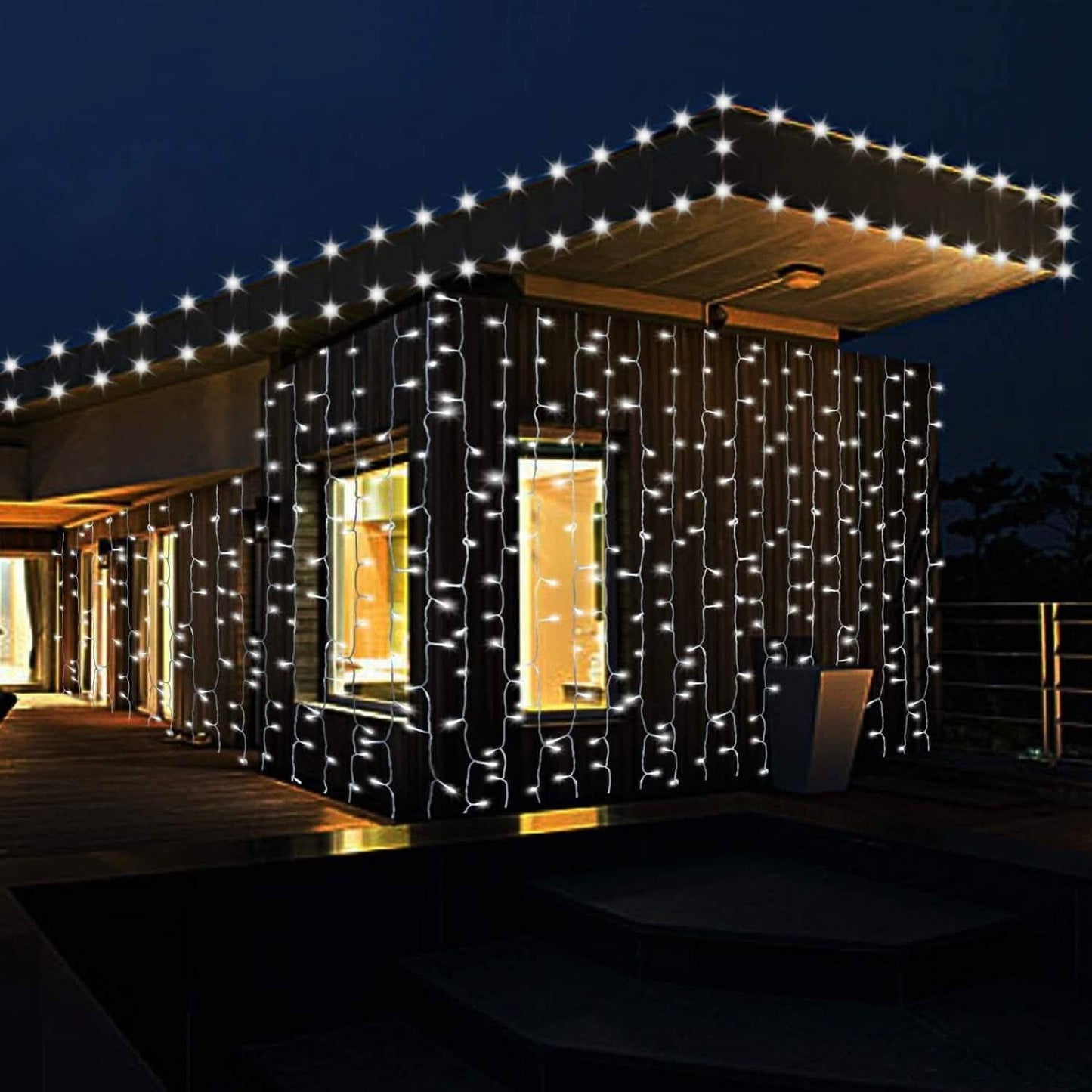 448 LED 6.6 x 19.6 Ft. LED Curtain Lights with 8 Light Modes and Memory Function DailySale