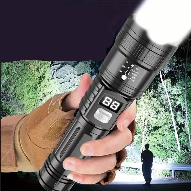 Ultra-Bright Tactical LED Flashlight – 3 Modes, USB Rechargeable, 600 Lumen, Outdoor, Hiking & Camping DailySale