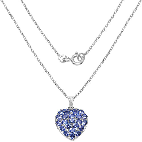 3.96 Carat Genuine Tanzanite .925 Sterling Silver Pendant Bids.com